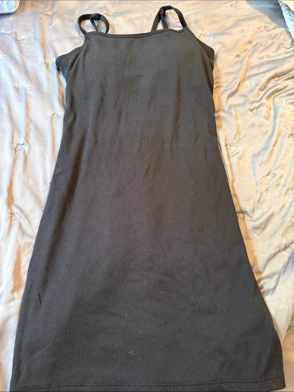 No Boundaries Black Ribbed Midi Slip Dress
